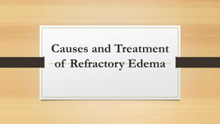Causes and Treatment
of Refractory Edema
 