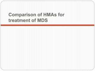 Comparison of HMAs for
treatment of MDS
 