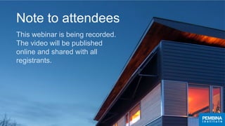 Note to attendees
This webinar is being recorded.
The video will be published
online and shared with all
registrants.
 