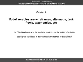 JASON HOBBS & TERENCE FENN
        THE INFORMATION ARCHITCTURE OF MEANING MAKING




                                    I...