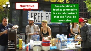 13
Consideration of
food as commodity
is a social construct
that can / shall be
reconceived
Foto:
Finabocci
Blue Flickr
Creative
Commons
Narrative
Shift
 