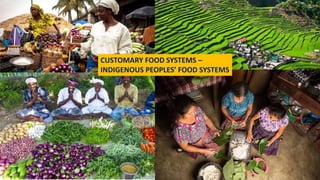 CUSTOMARY FOOD SYSTEMS –
INDIGENOUS PEOPLES’ FOOD SYSTEMS
 