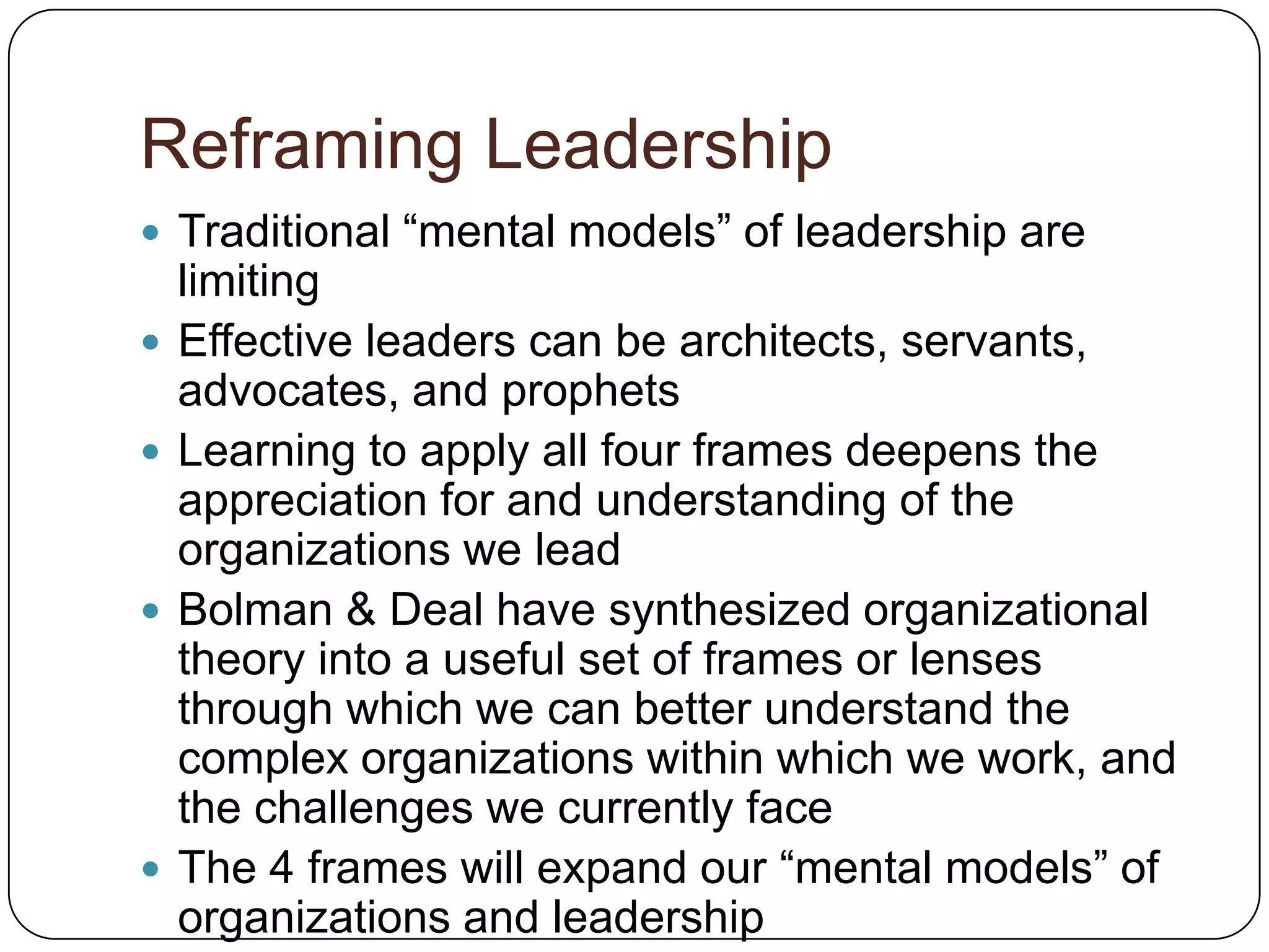 Reframing Organizations | PPTX