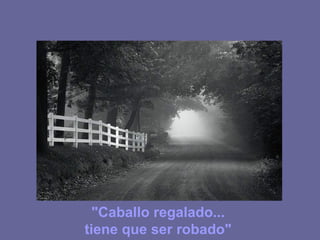 "Caballo regalado... tiene que ser robado"