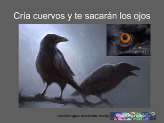 Cría cuervos y te sacarán los ojos 
conlalengua acuestas wordpress.com 
 