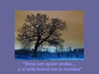 "Dime con quien andas... y si esta buena me la mandas"