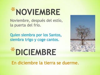 *NOVIEMBRE
*DICIEMBRE
 