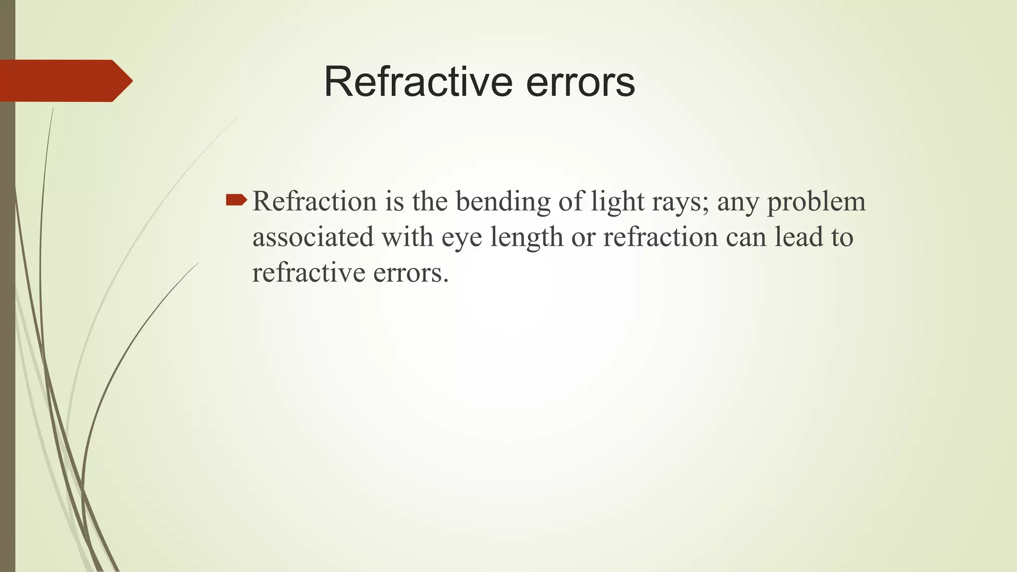 Refrective error | PPTX | Eye and Vision Conditions | Diseases and ...