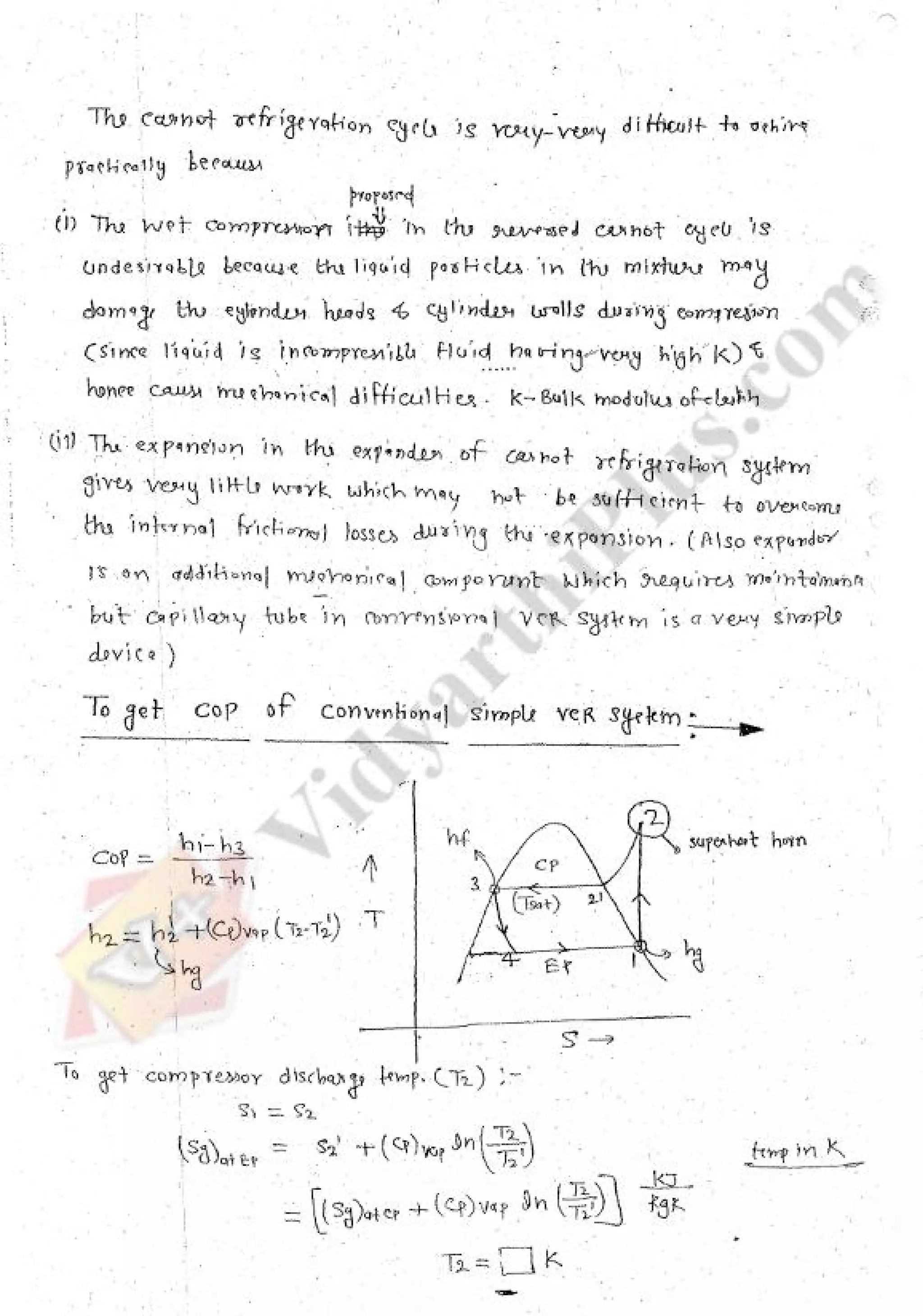 Refregeration & Air Conditioning 1 (RAC) Mechanical Engineering Handwritten classes Notes (Study Materials) for IES PSUs GATE