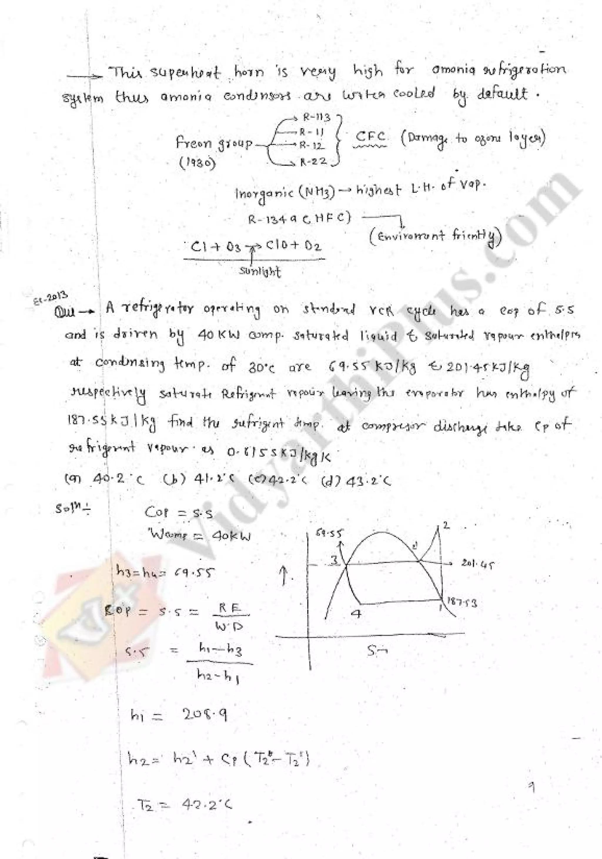 Refregeration & Air Conditioning 1 (RAC) Mechanical Engineering Handwritten classes Notes (Study Materials) for IES PSUs GATE
