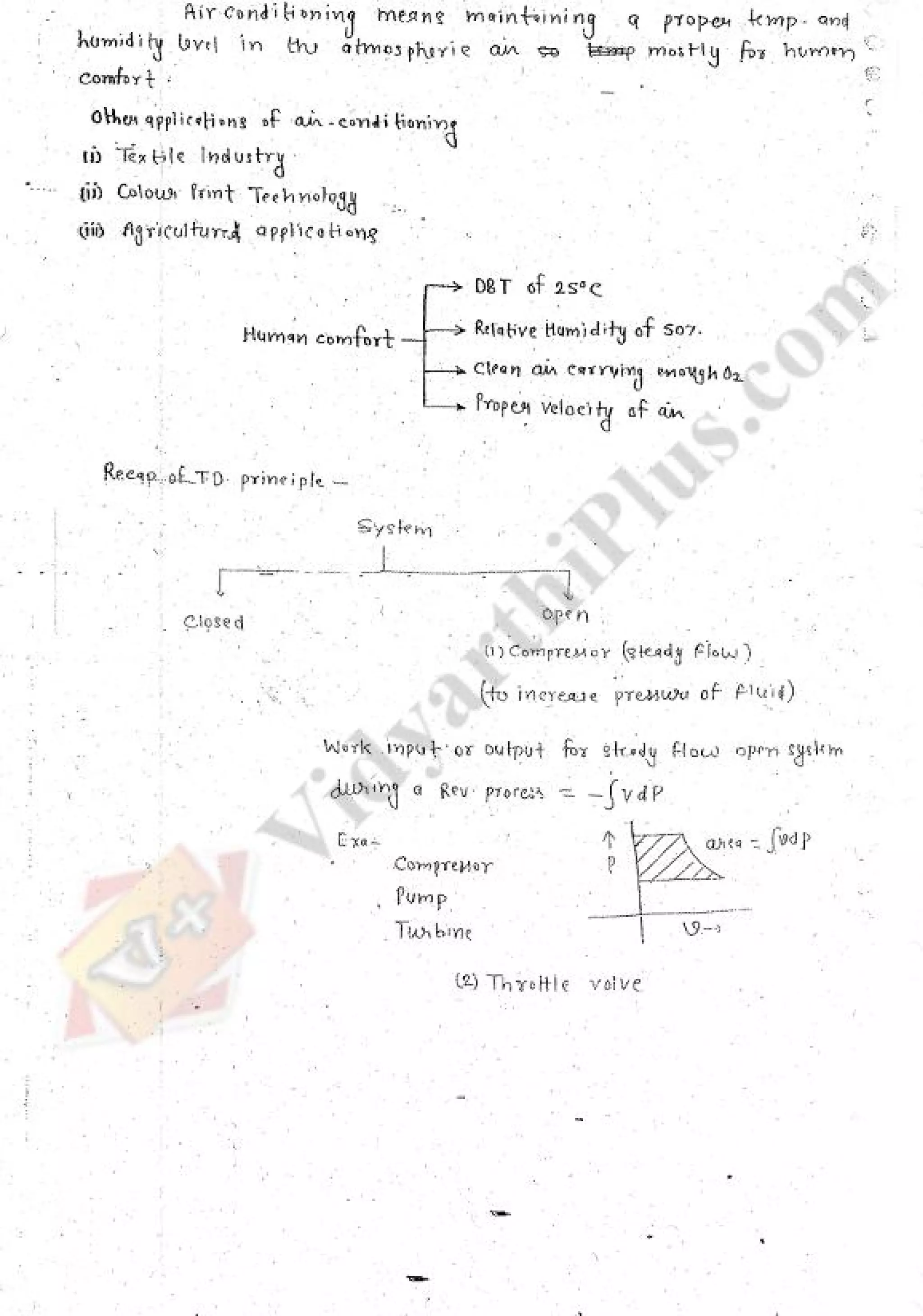 Refregeration & Air Conditioning 1 (RAC) Mechanical Engineering Handwritten classes Notes (Study Materials) for IES PSUs GATE