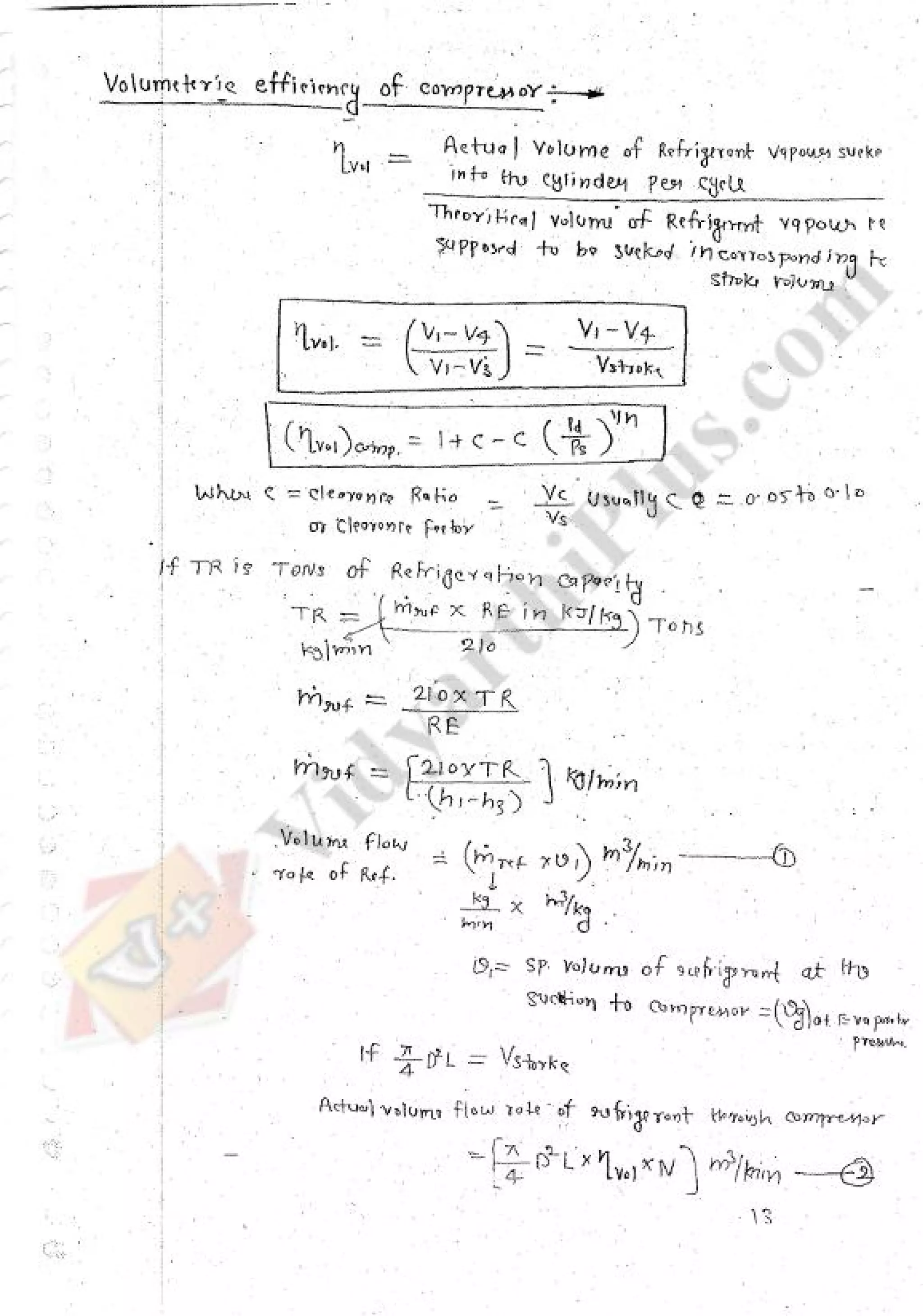 Refregeration & Air Conditioning 1 (RAC) Mechanical Engineering Handwritten classes Notes (Study Materials) for IES PSUs GATE