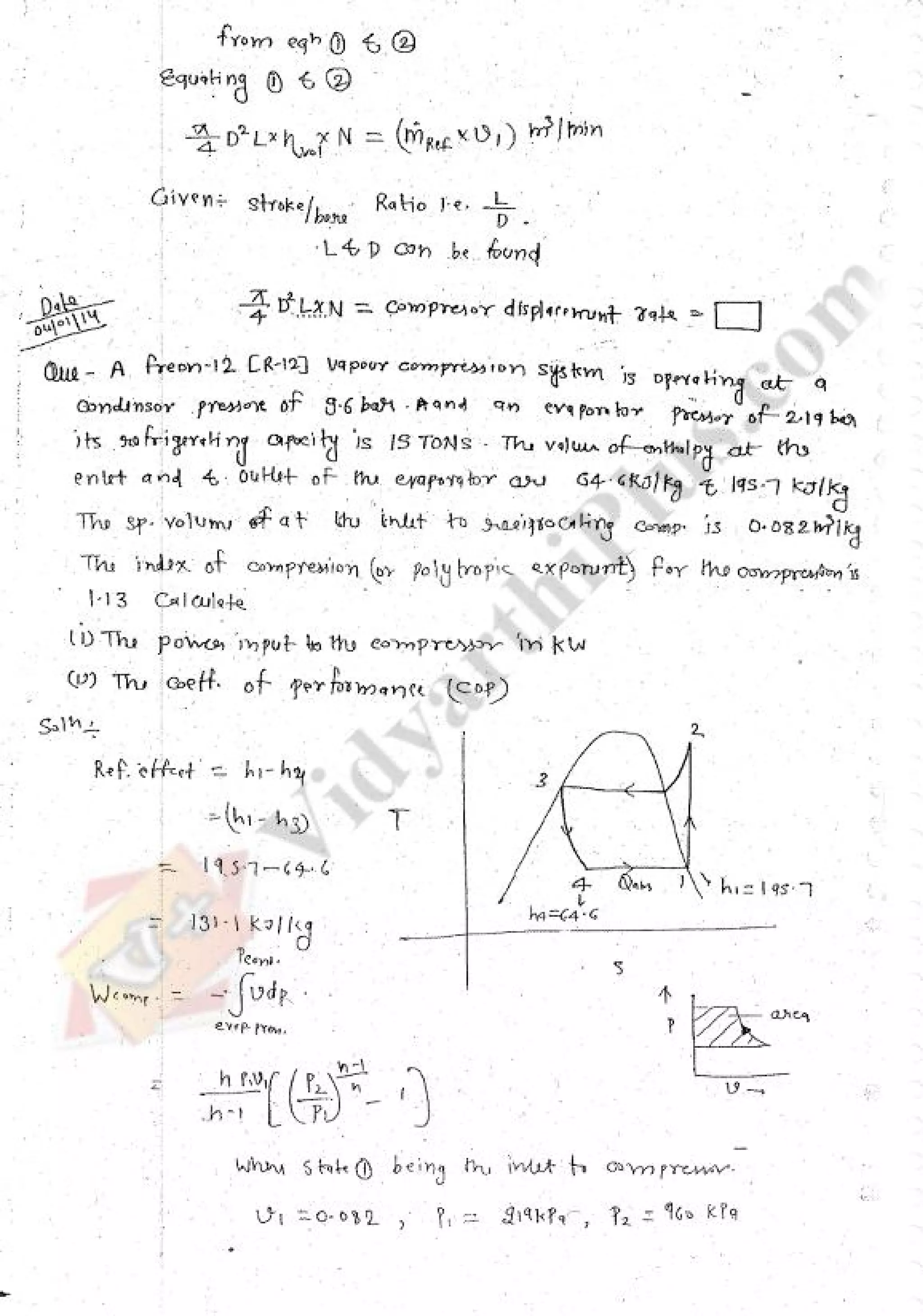 Refregeration & Air Conditioning 1 (RAC) Mechanical Engineering Handwritten classes Notes (Study Materials) for IES PSUs GATE