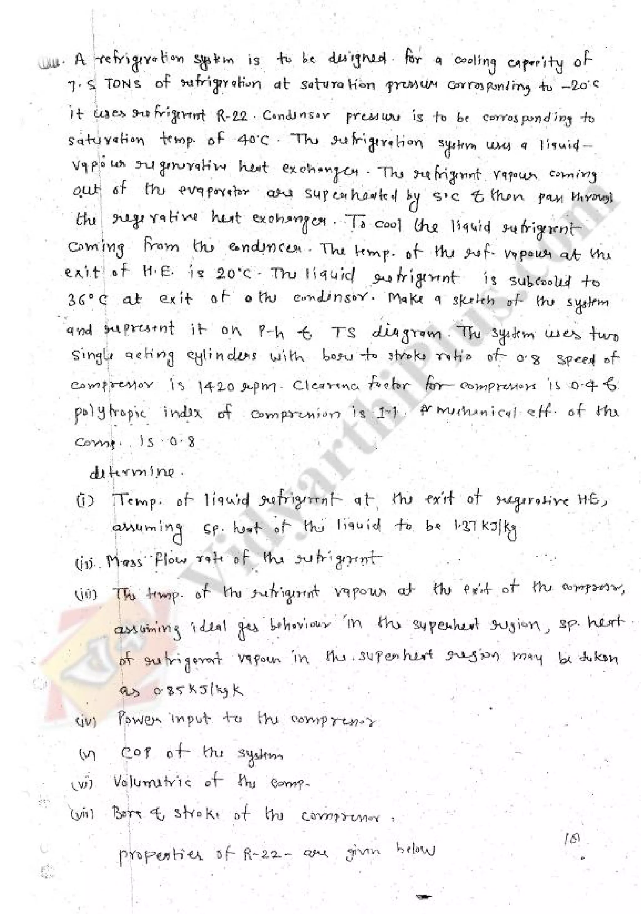 Refregeration & Air Conditioning 1 (RAC) Mechanical Engineering Handwritten classes Notes (Study Materials) for IES PSUs GATE