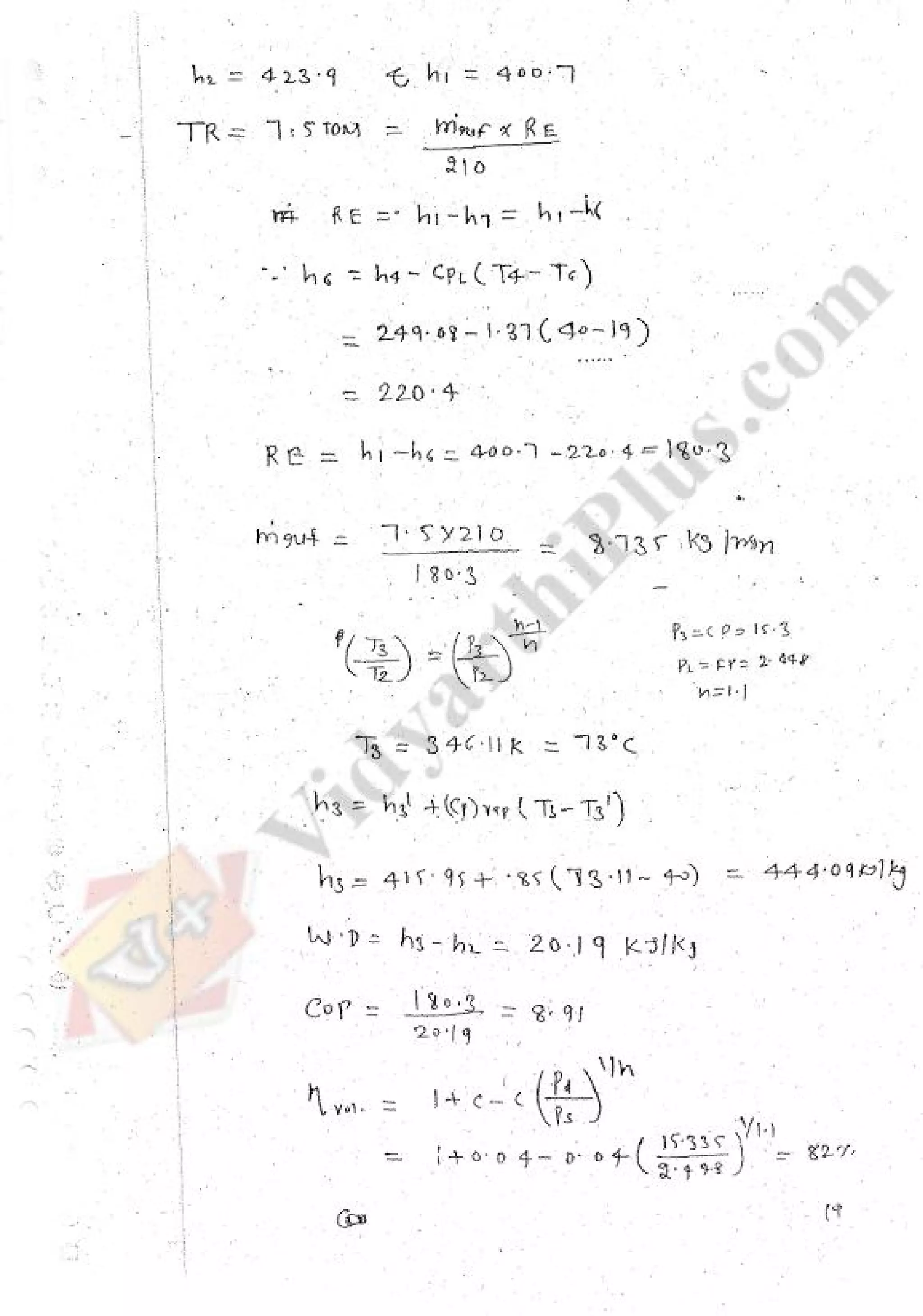 Refregeration & Air Conditioning 1 (RAC) Mechanical Engineering Handwritten classes Notes (Study Materials) for IES PSUs GATE