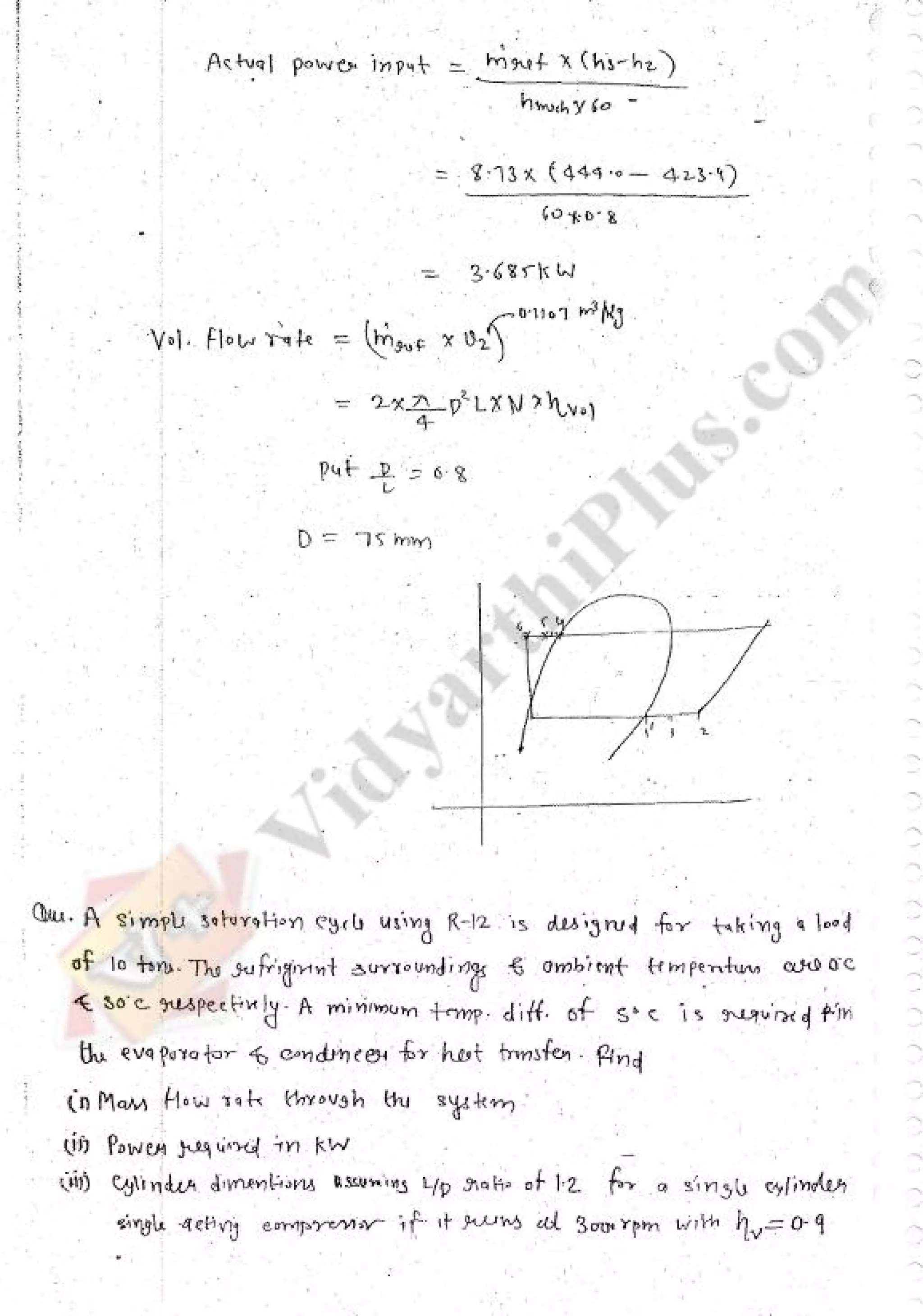 Refregeration & Air Conditioning 1 (RAC) Mechanical Engineering Handwritten classes Notes (Study Materials) for IES PSUs GATE