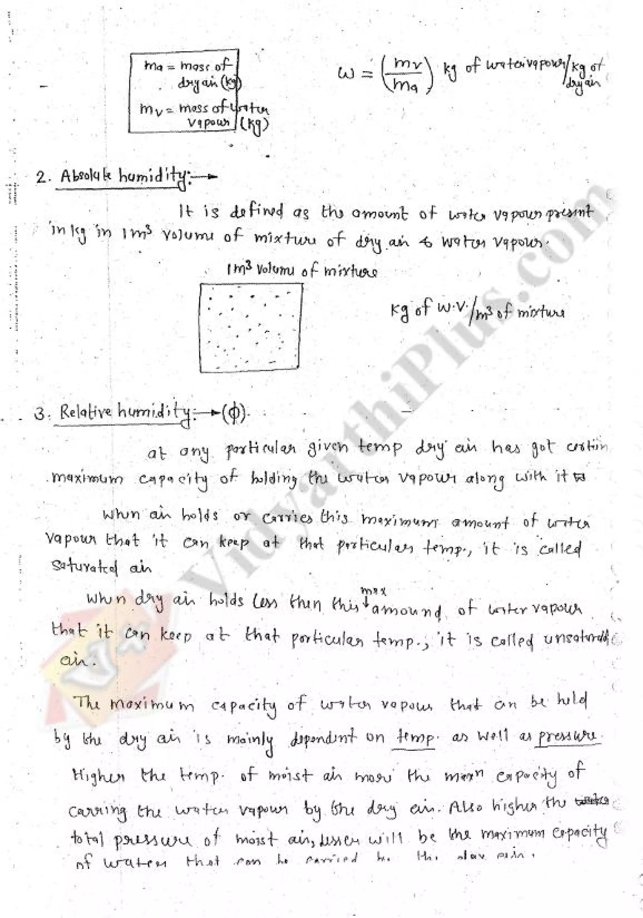 Refregeration & Air Conditioning 1 (RAC) Mechanical Engineering Handwritten classes Notes (Study Materials) for IES PSUs GATE