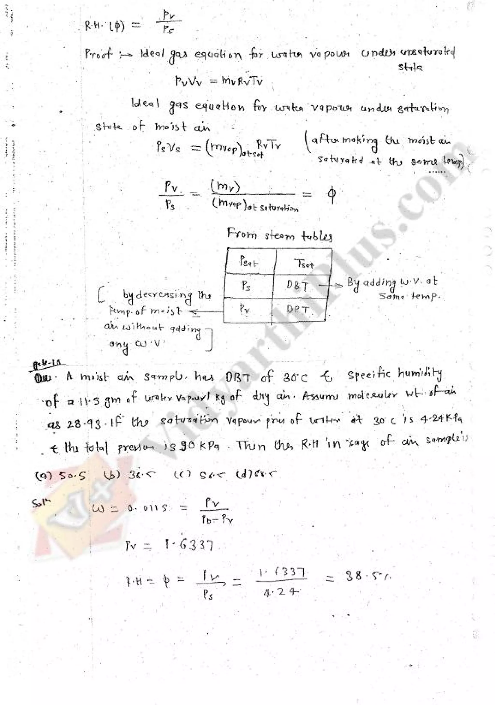 Refregeration & Air Conditioning 1 (RAC) Mechanical Engineering Handwritten classes Notes (Study Materials) for IES PSUs GATE