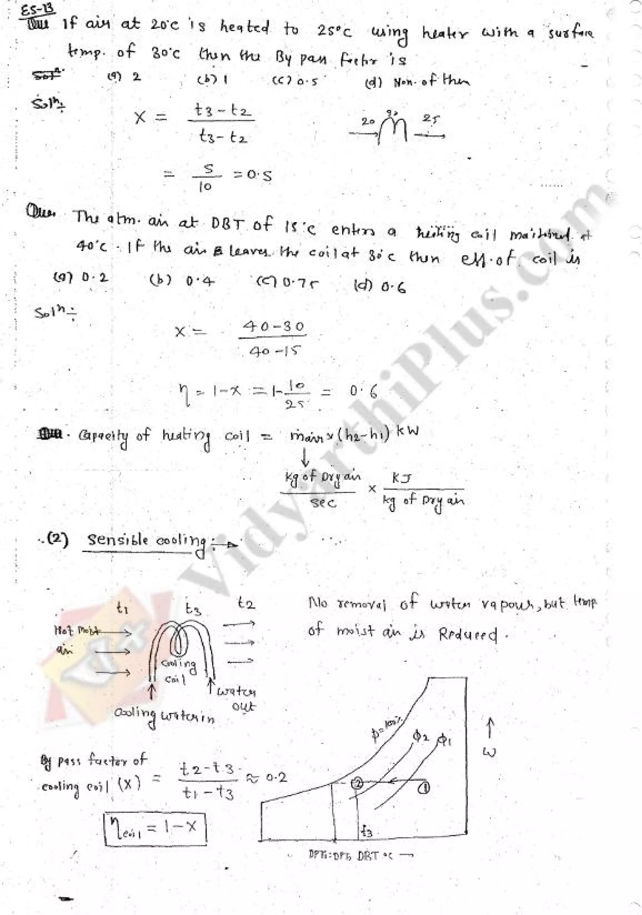 Refregeration & Air Conditioning 1 (RAC) Mechanical Engineering Handwritten classes Notes (Study Materials) for IES PSUs GATE