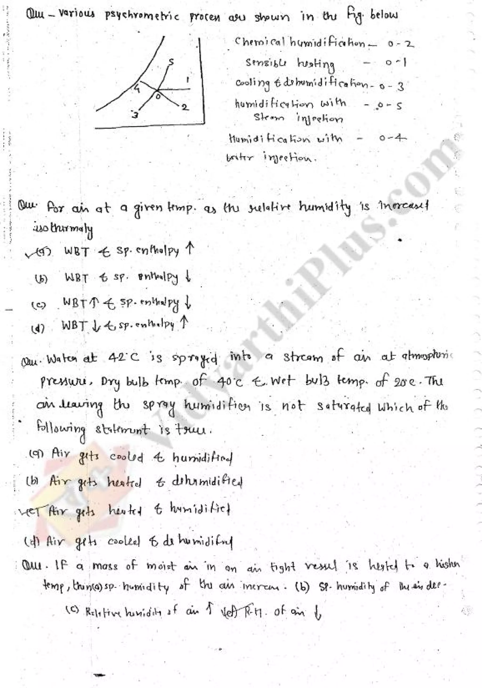 Refregeration & Air Conditioning 1 (RAC) Mechanical Engineering Handwritten classes Notes (Study Materials) for IES PSUs GATE