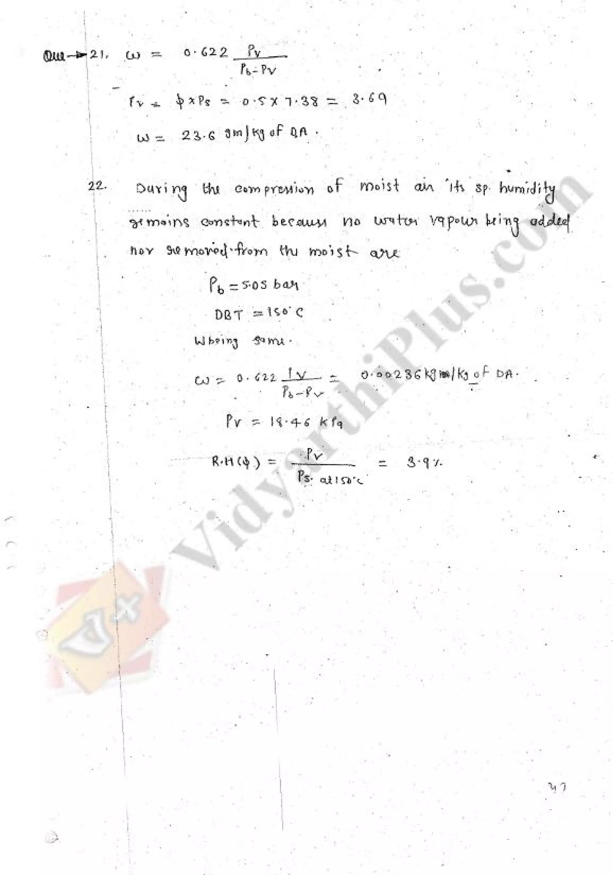 Refregeration & Air Conditioning 1 (RAC) Mechanical Engineering Handwritten classes Notes (Study Materials) for IES PSUs GATE