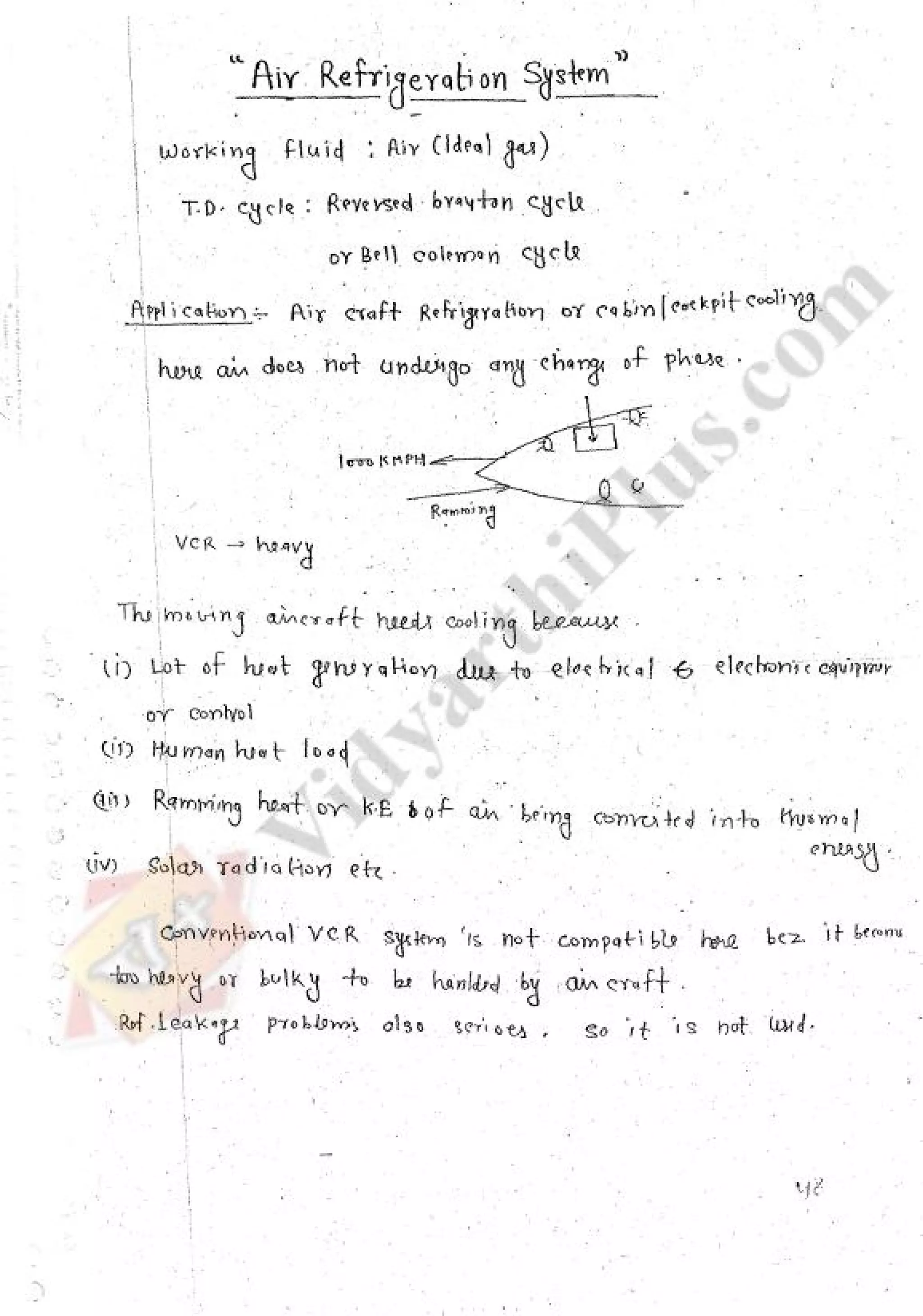 Refregeration & Air Conditioning 1 (RAC) Mechanical Engineering Handwritten classes Notes (Study Materials) for IES PSUs GATE