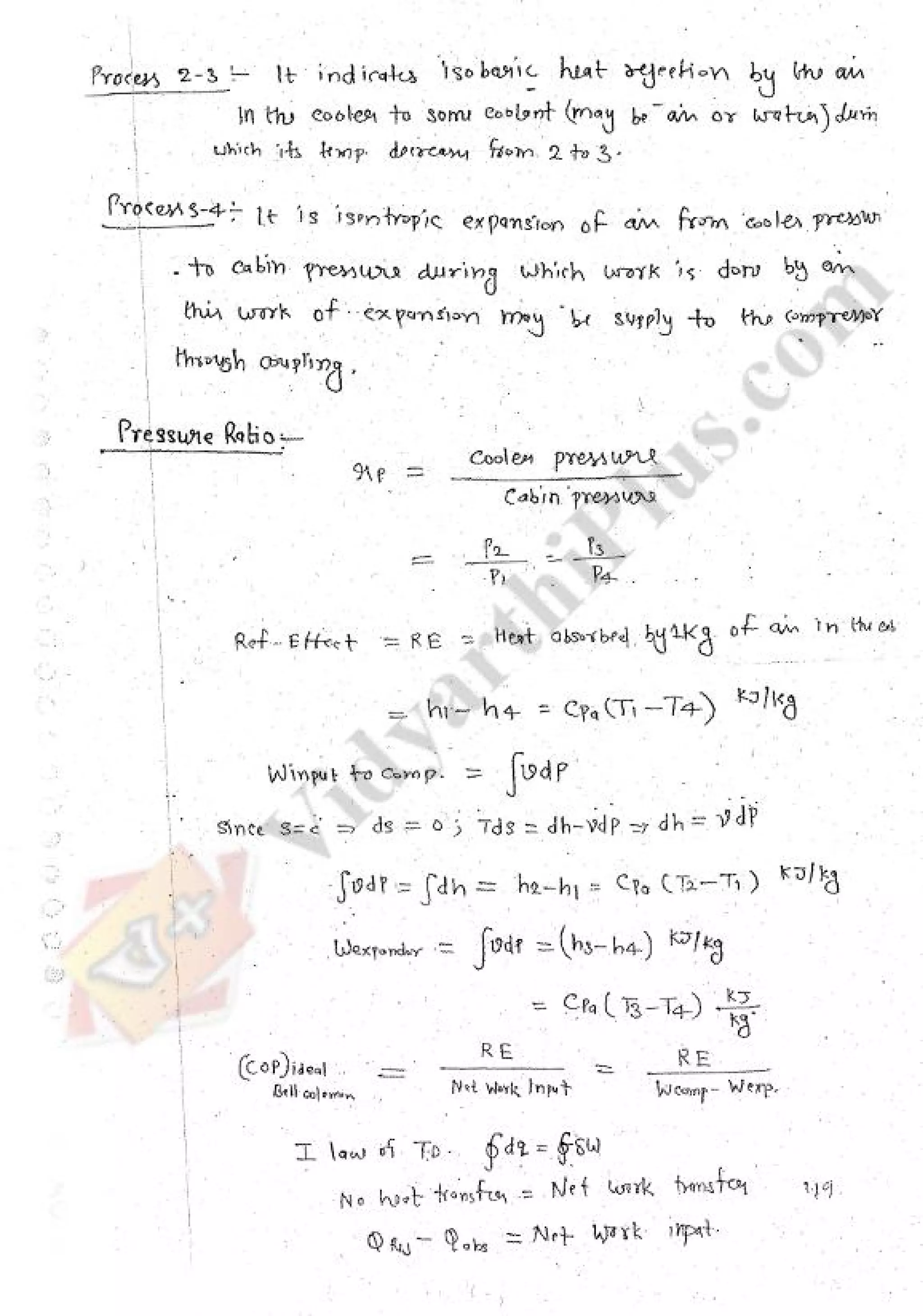 Refregeration & Air Conditioning 1 (RAC) Mechanical Engineering Handwritten classes Notes (Study Materials) for IES PSUs GATE