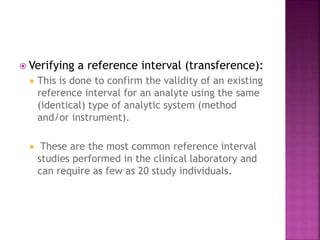 Establishment Of reference Interval | PPTX