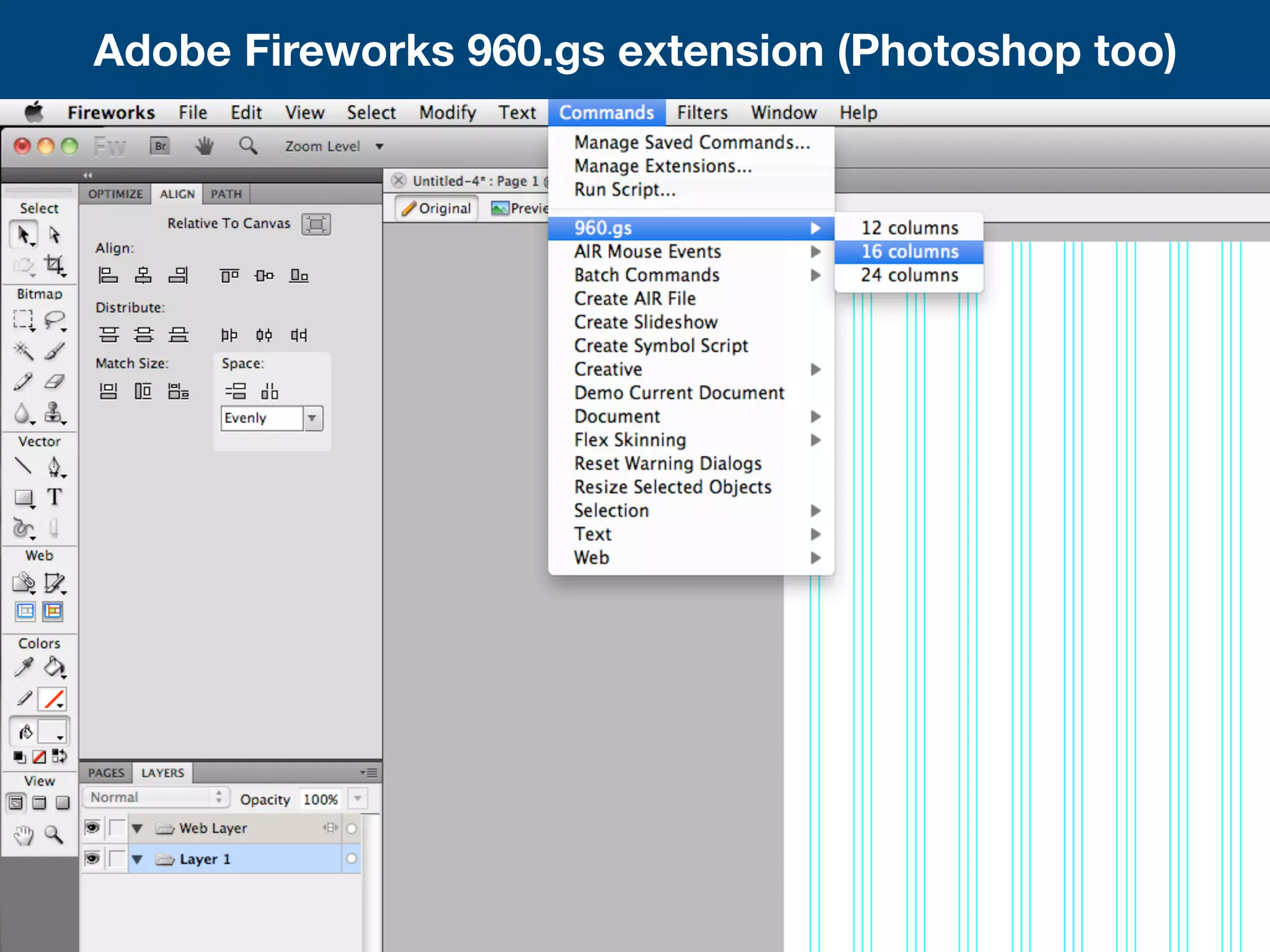 Adobe Fireworks 960.gs extension (Photoshop too)
 