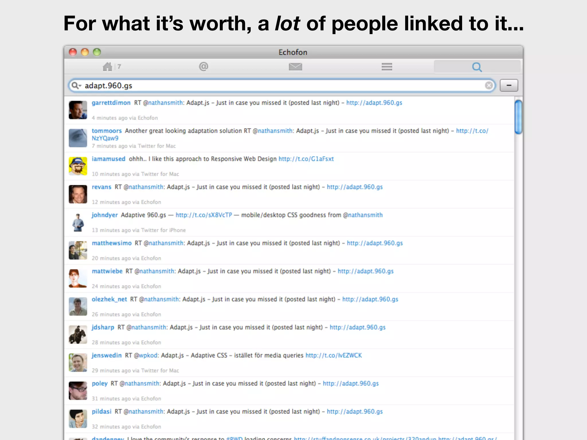 For what it’s worth, a lot of people linked to it...
 