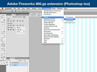 Adobe Fireworks 960.gs extension (Photoshop too)
 