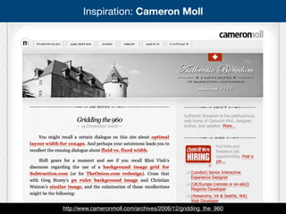 http://www.cameronmoll.com/archives/2006/12/gridding_the_960
Inspiration: Cameron Moll
 