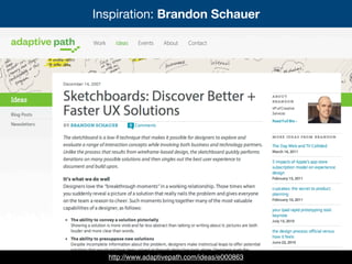http://www.adaptivepath.com/ideas/e000863
Inspiration: Brandon Schauer
 