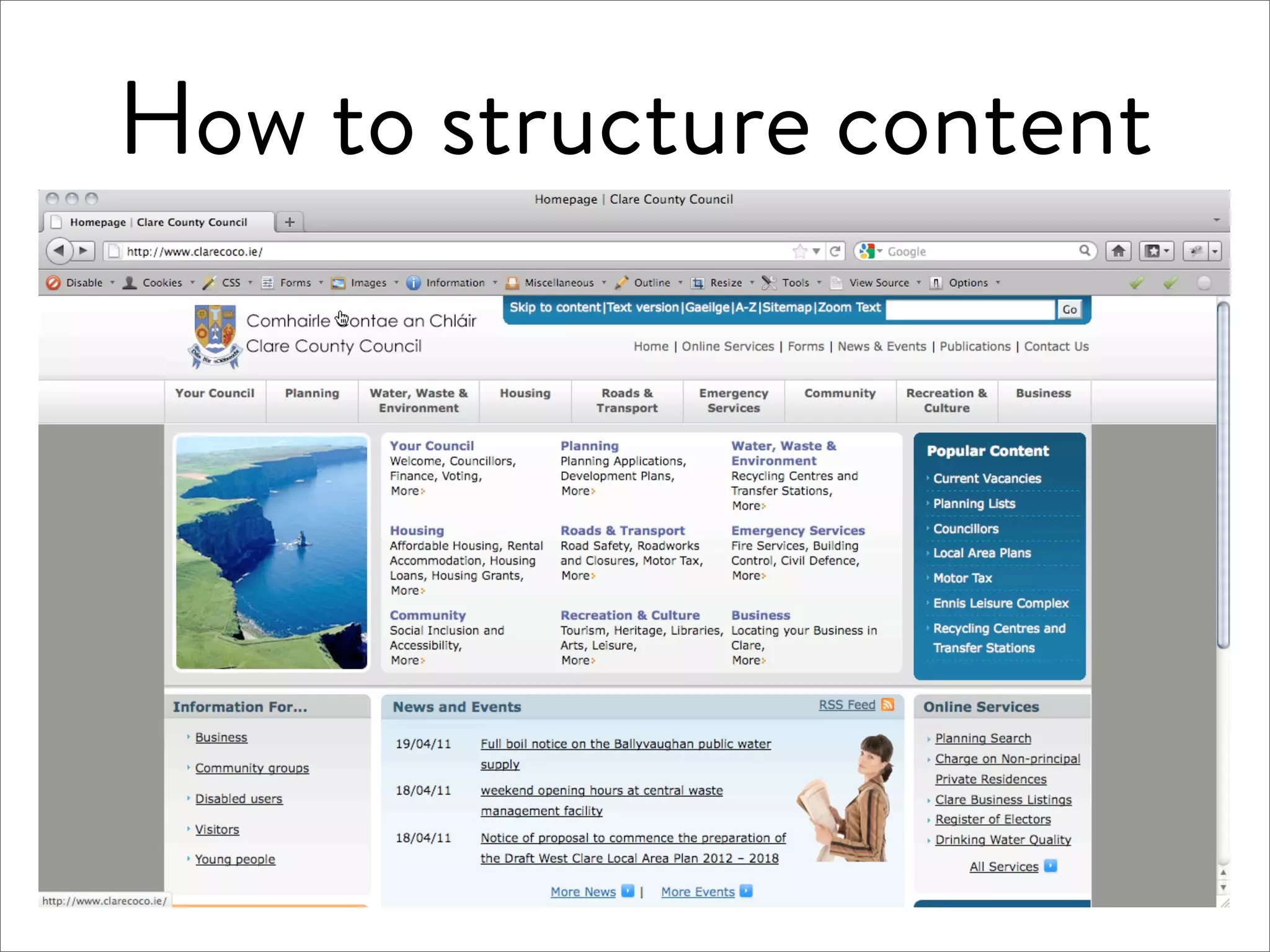 How to structure content
 