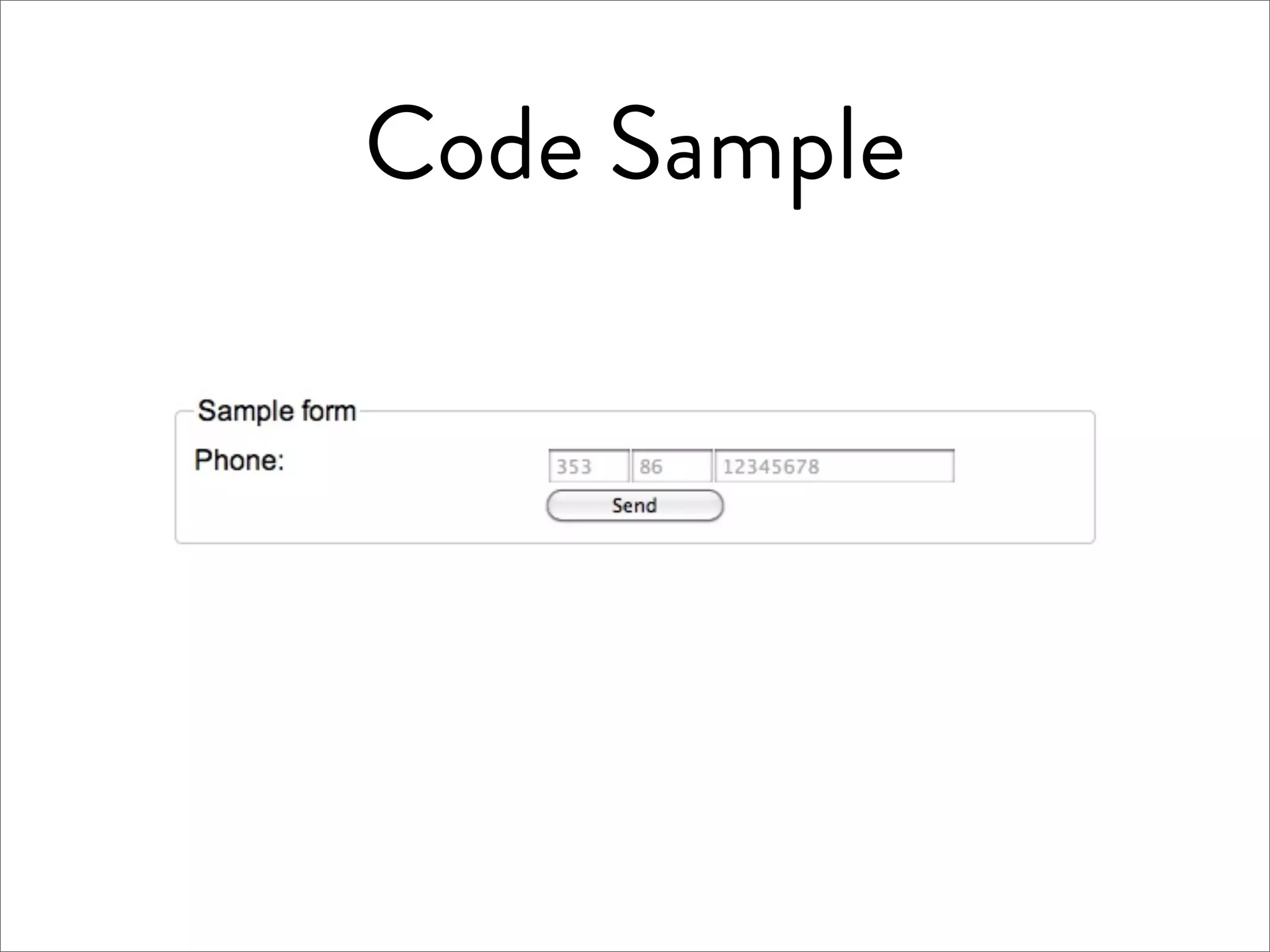 Code Sample
 