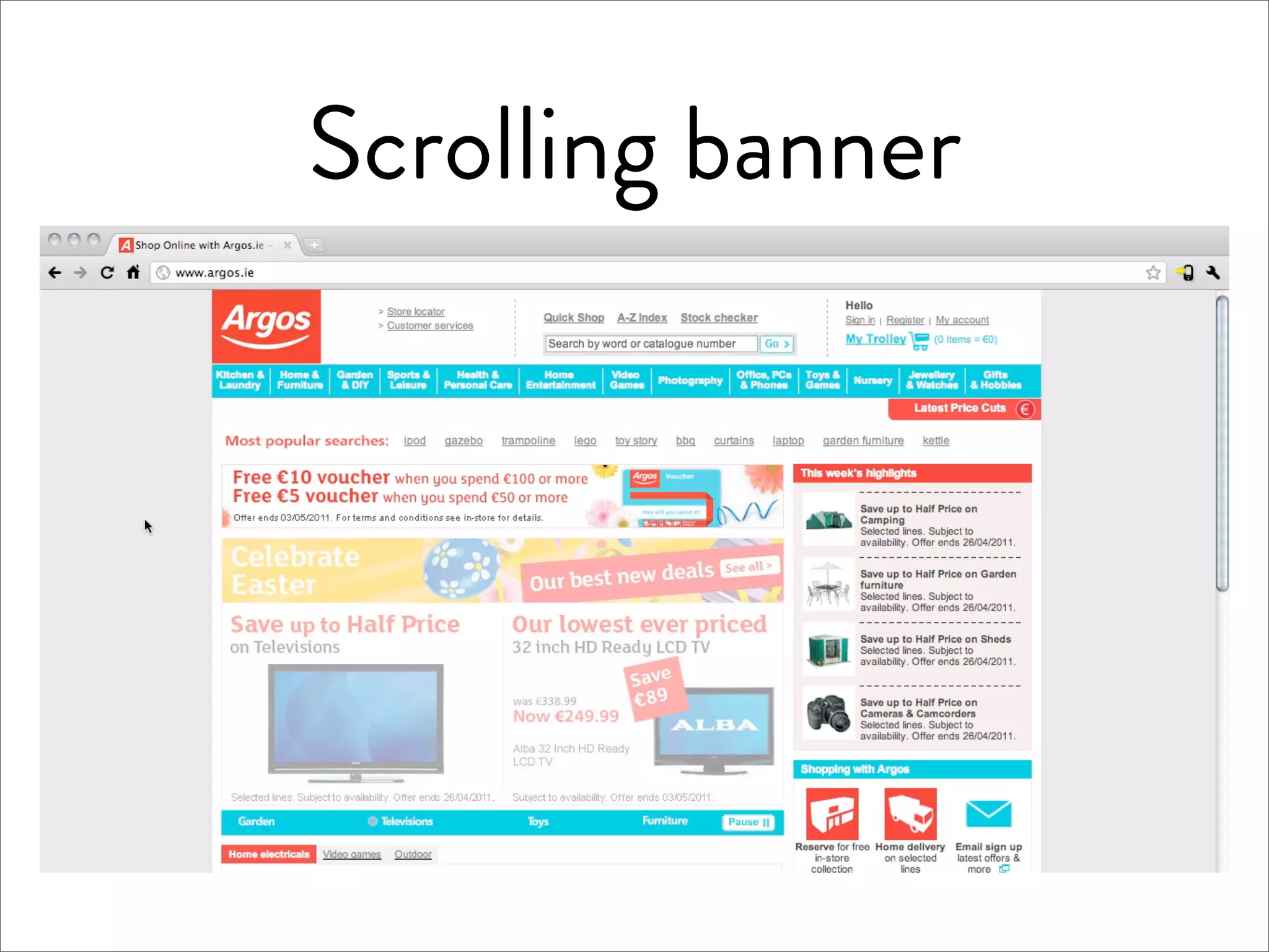 Scrolling banner
 