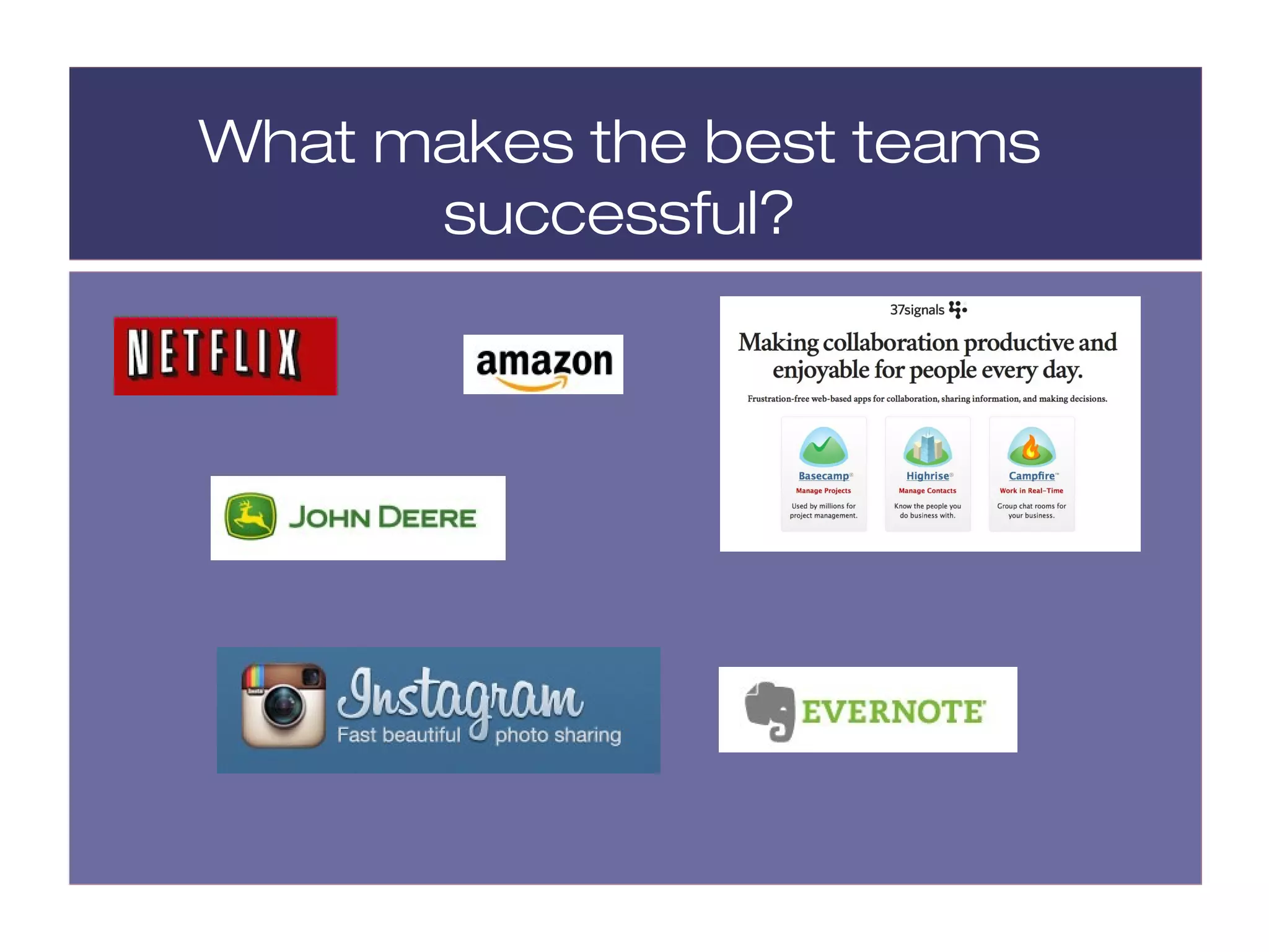 What makes the best teams
      successful?
 