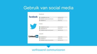 verfrissend communiceren
Gebruik van social media
 
