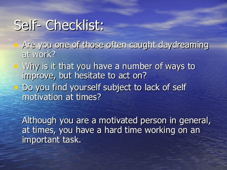 self motivation Self-determination theory focuses on internal sources of motivation including the need for personal growth and fulfillment learn how this process works. self motivation Self-determination theory focuses on internal sources of motivation including the need for personal growth and fulfillment learn how this process works.