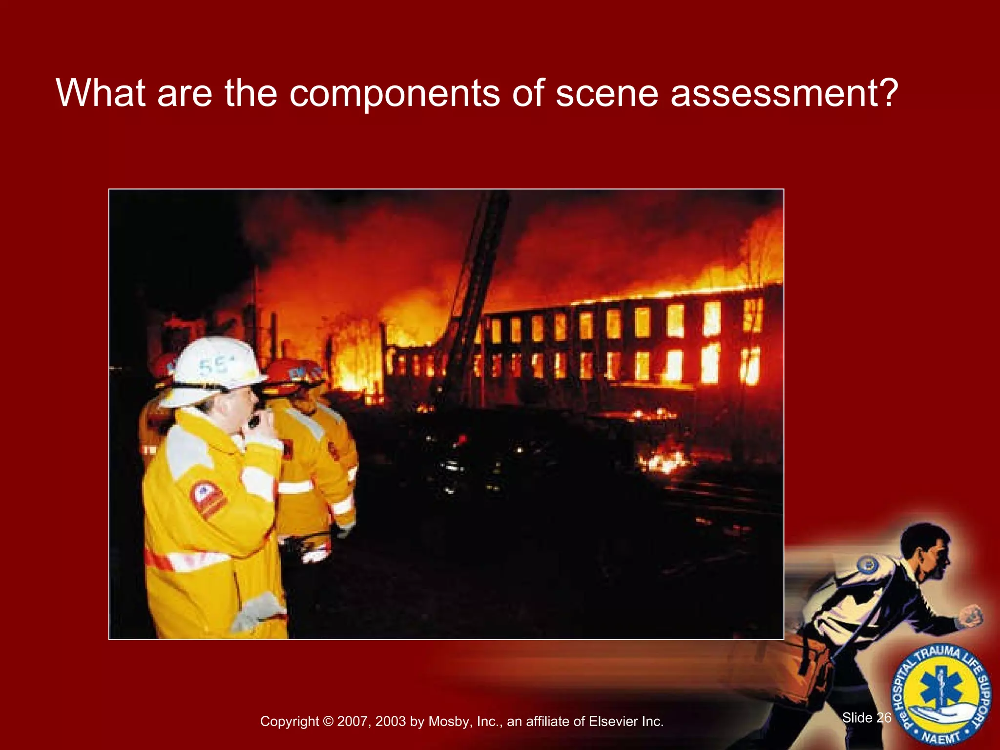 What are the components of scene assessment? 