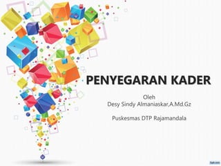 PENYEGARAN KADER
Oleh
Desy Sindy Almaniaskar,A.Md.Gz
Puskesmas DTP Rajamandala
 