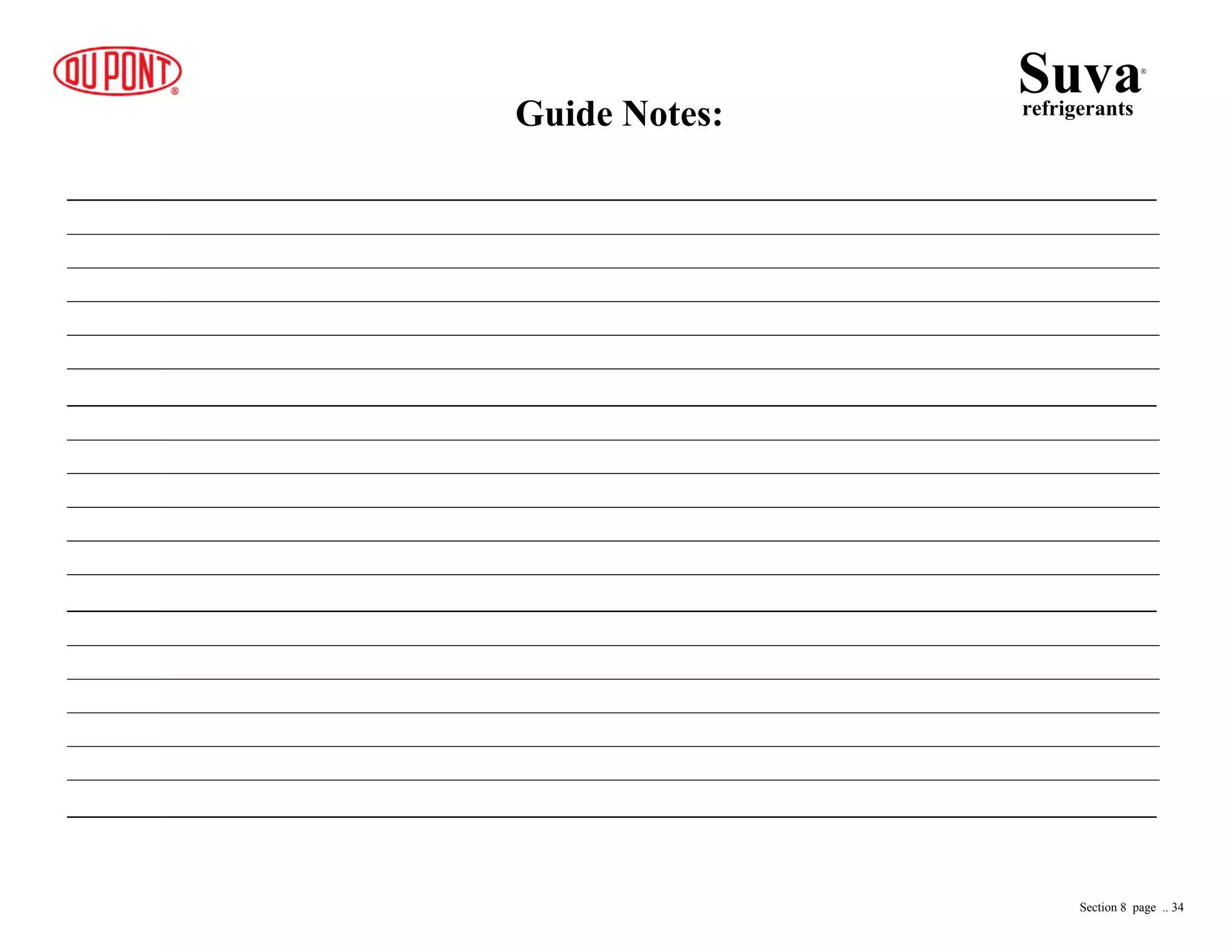 ______________________________________________________________________
_____________________________________________________________________________________________________________________
_____________________________________________________________________________________________________________________
_____________________________________________________________________________________________________________________
_____________________________________________________________________________________________________________________
_____________________________________________________________________________________________________________________
______________________________________________________________________
_____________________________________________________________________________________________________________________
_____________________________________________________________________________________________________________________
_____________________________________________________________________________________________________________________
_____________________________________________________________________________________________________________________
_____________________________________________________________________________________________________________________
______________________________________________________________________
_____________________________________________________________________________________________________________________
_____________________________________________________________________________________________________________________
_____________________________________________________________________________________________________________________
_____________________________________________________________________________________________________________________
_____________________________________________________________________________________________________________________
______________________________________________________________________
Guide Notes:
Suvarefrigerants
®
Section 8 page .. 34
 