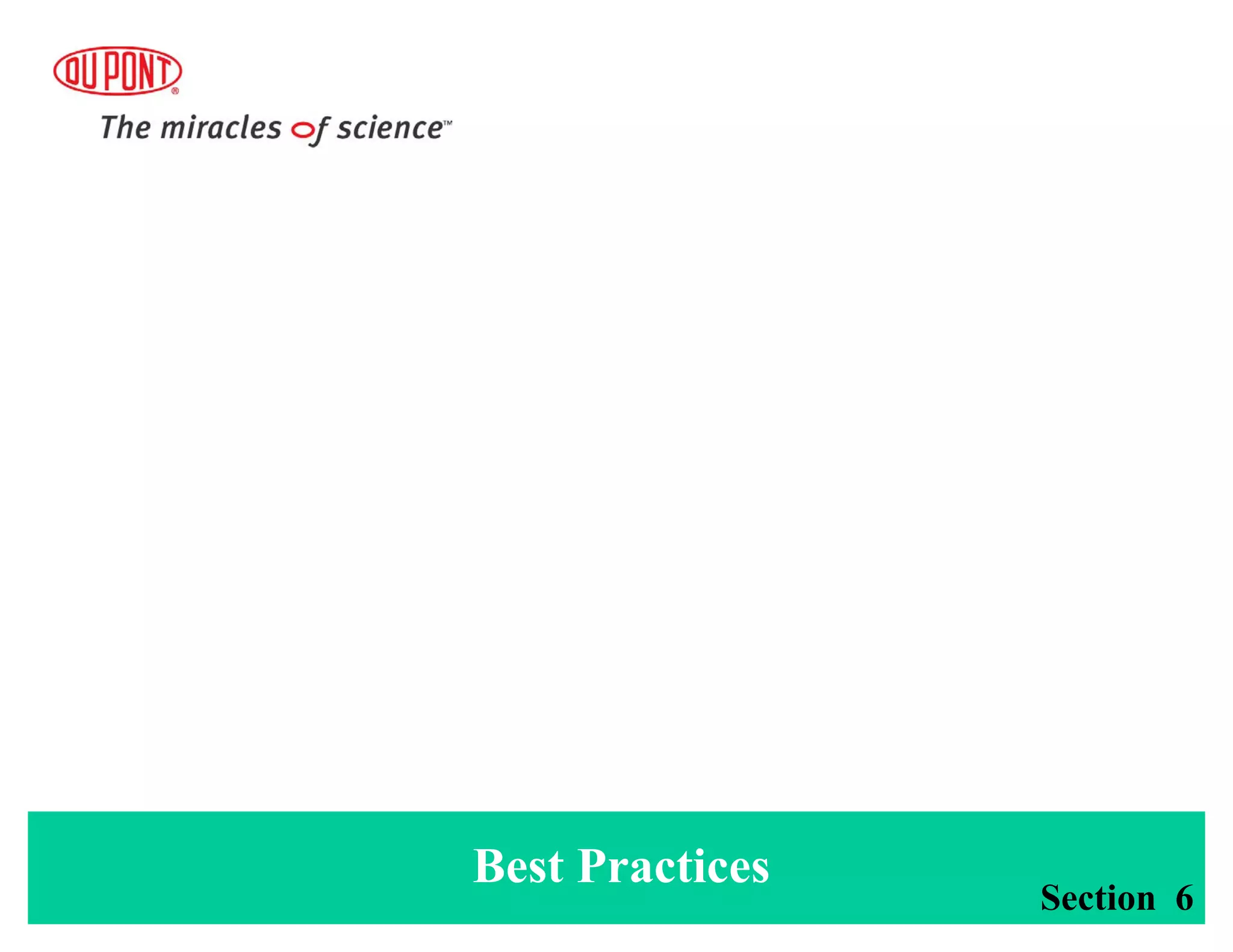 Best Practices
Section 6
 