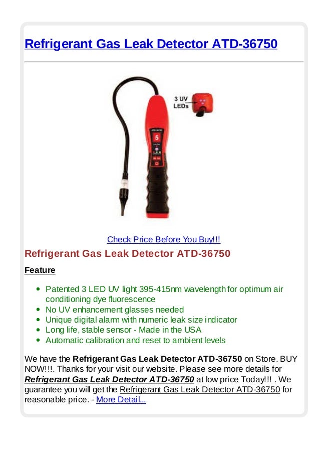 Refrigerant gas leak detector atd 36750