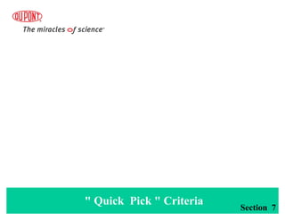 " Quick Pick " Criteria
Section 7
 