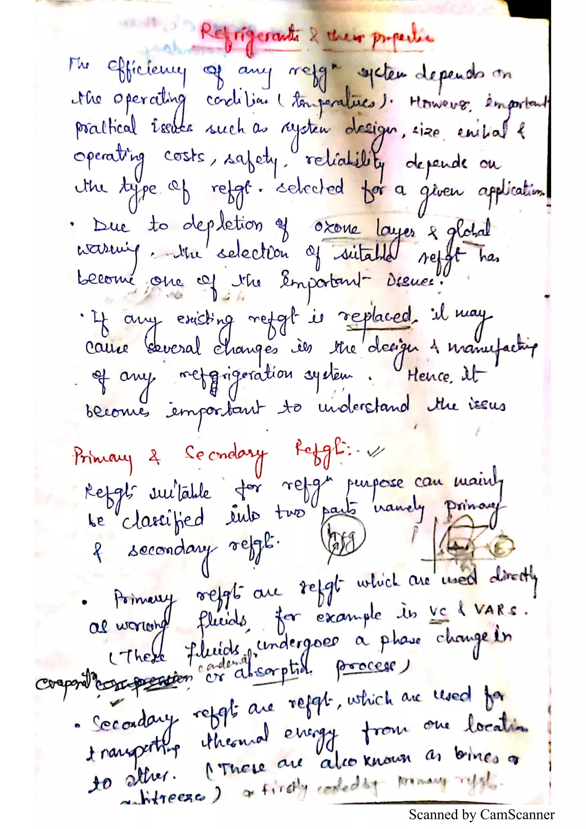 Refrigerants and their properties PDF