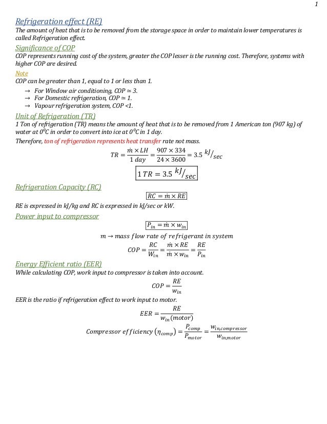 Refrigeration And Air Conditioning Notes For Gate