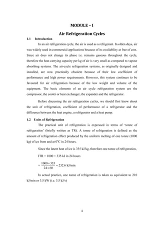 Refrigeration and air conditioning | PDF