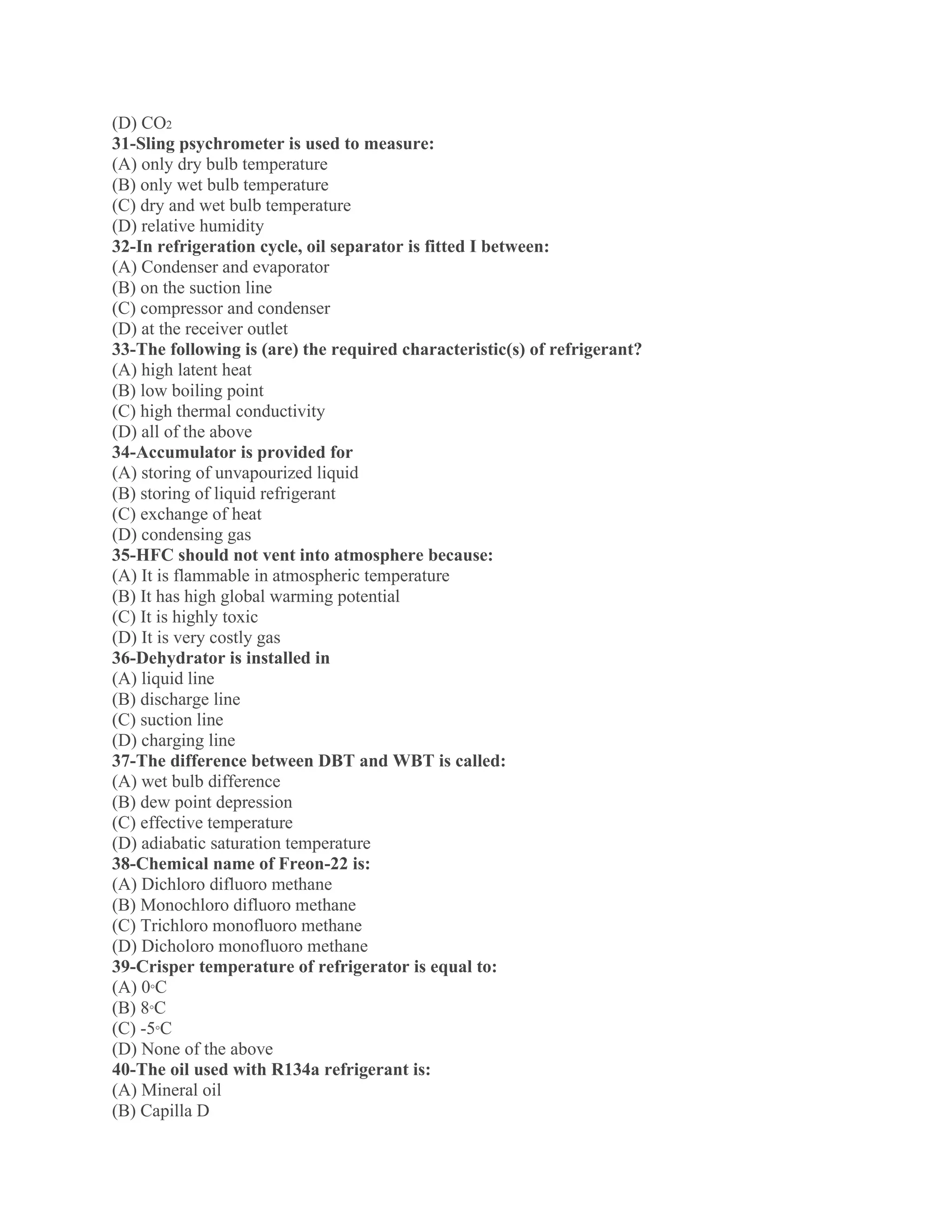 Refrigeration and air conditioning mcq questions converted PDF