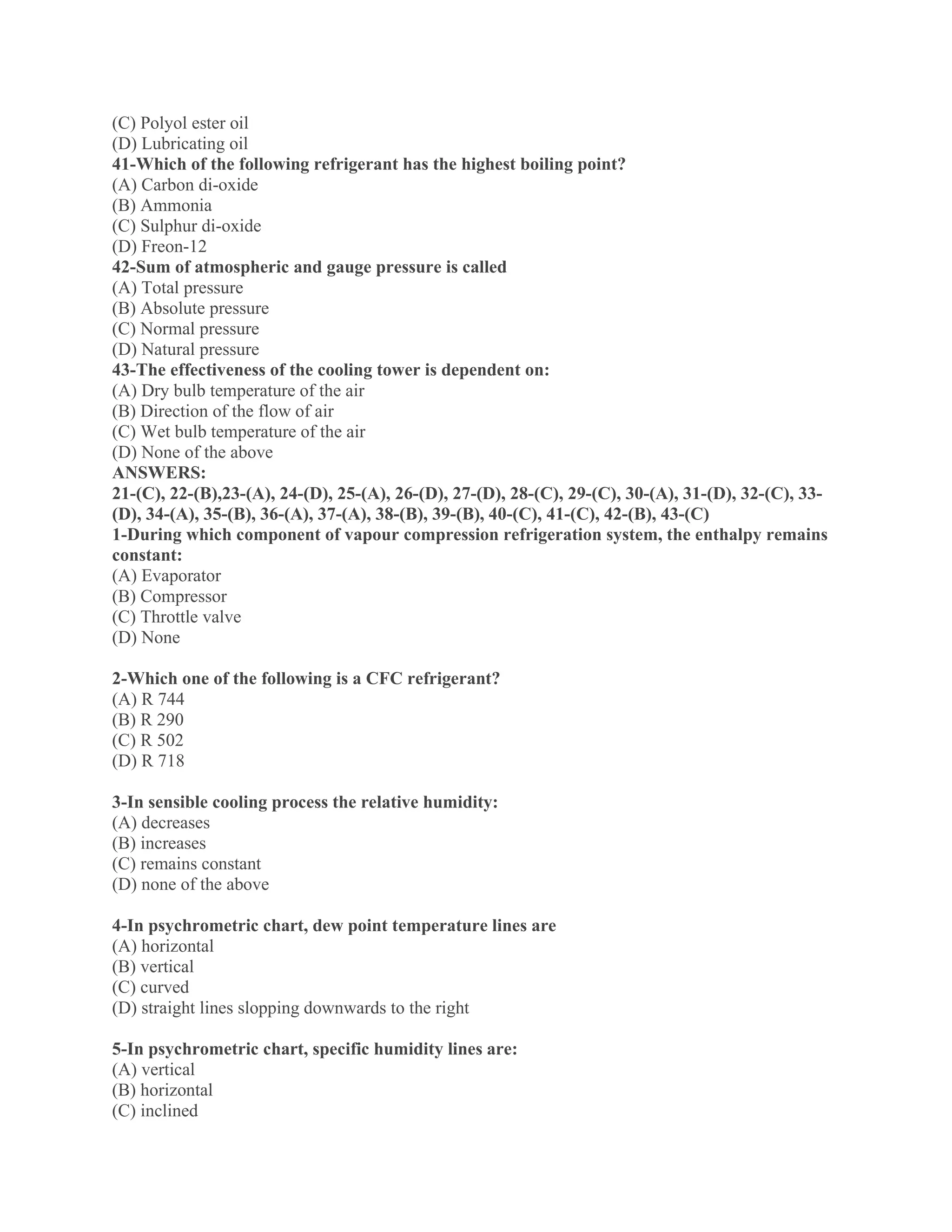 Refrigeration and air conditioning mcq questions converted PDF